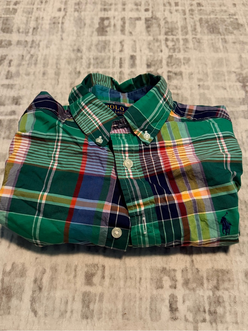 Polo by Ralph Lauren Green Multi-Color Plaid Button-Down Shirt